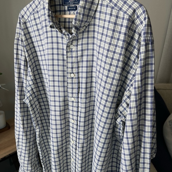 Ralph Lauren Sport Cotton Blue/white/yellow Plaid Longsleeve Button Up XL - Picture 2 of 13